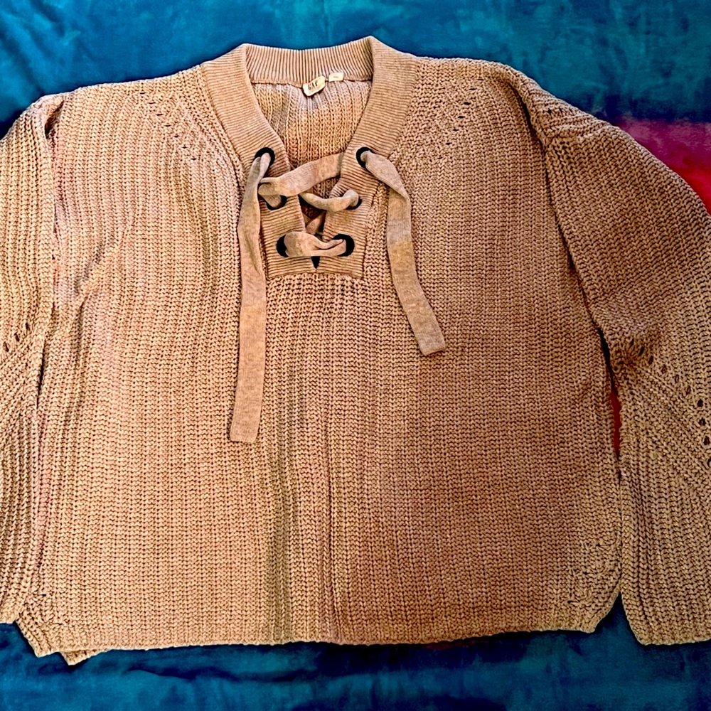 Gray Tie Sweater